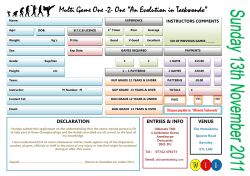 Multi Game One -2- One &ldquo;An Evolution in Taekwondo&rdquo;