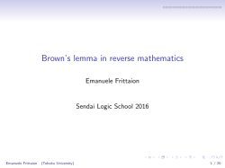 Brown`s lemma in reverse mathematics