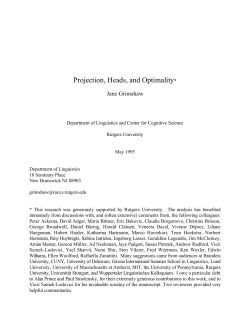 Projection, Heads, and Optimality