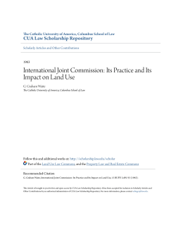 International Joint Commission - CUA Law Scholarship Repository
