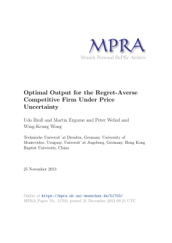 Optimal Output for the Regret-Averse Competitive Firm Under Price