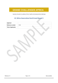 GC Africa Innovation Seed Grant Round 1