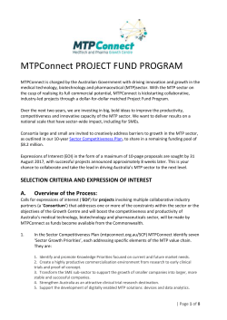 MTPConnect Project guidelines and EOI form