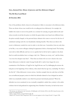 Abuse of process and the dishonest litigant