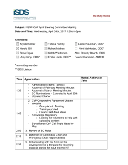 Meeting Notes Subject: NSSP-CoP April Steering Committee
