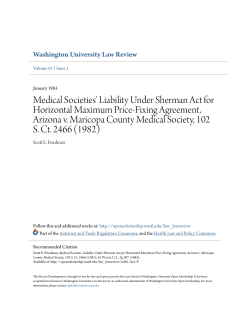 Medical Societies` Liability Under Sherman Act for Horizontal