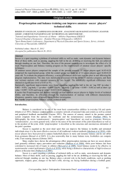Original Article Proprioception and balance training can improve