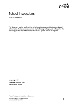 School inspections - a guide for parents