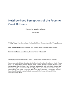 Neighborhood Perceptions of the Fourche Creek Bottoms