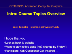 CS395: Advanced Computer Graphics week 1: `5 Minute Madness`