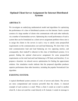 Optimal Client-Server Assignment for Internet
