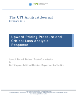Upward Pricing Pressure and Critical Loss Analysis