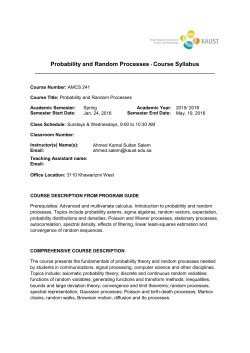 Probability and Random Processes