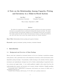 A note on the relationship among price, capacity and inventory