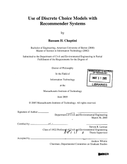 Use of Discrete Choice Models with Recommender