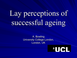Lay perceptions of successful ageing