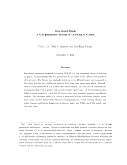 Functional EWA - David Levine`s Economic and Game Theory Page