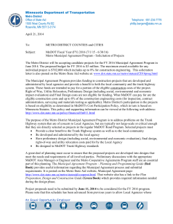 Project Delivery * Northwest District