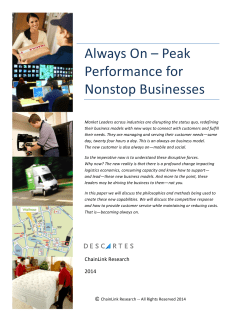 Always On &ndash; Peak Performance for Nonstop Businesses