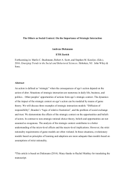 The Others as Social Context: On the Importance of Strategic