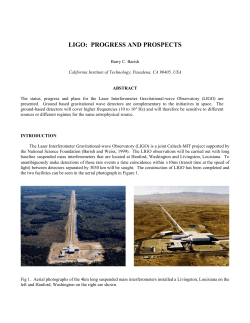 Progress and Prospects (paper) (Word version) - LIGO