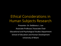 Protecting Human Research Participants
