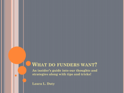 What do funders want? - West Texas Rural Philanthropy Days