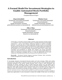 A Formal Model for Investment Strategies to Enable Automated