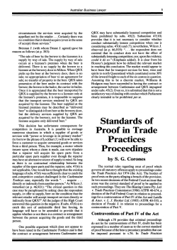 Standards of Proof in Trade Practices Proceedings
