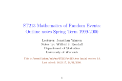 ST213 Mathematics of Random Events: outline notes 1999-2000