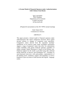 A Formal Model of Financial Openness under Authoritarianism with