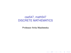 cse547, math547 DISCRETE MATHEMATICS