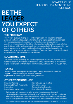 be the leader you expect of others