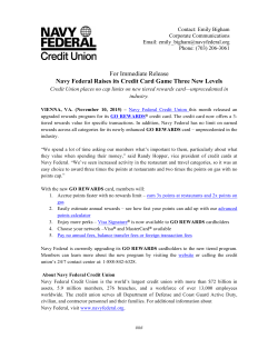 For Immediate Release Navy Federal Raises its Credit Card Game