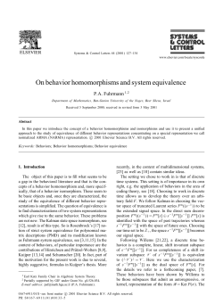 On behavior homomorphisms and system equivalence