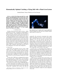 Kinematically Optimal Catching a Flying Ball with a