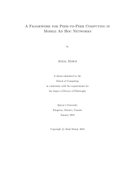 A Framework for Peer-to-Peer Computing in Mobile Ad Hoc Networks