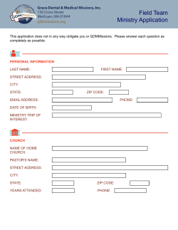 Field Team Ministry Application