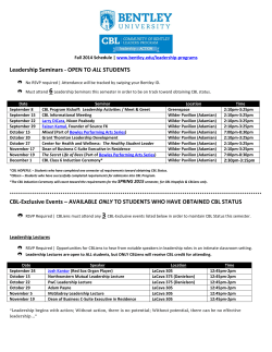 Leadership Seminars - OPEN TO ALL STUDENTS CBL
