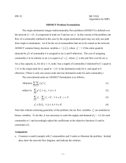 ODIMCF Problem Formulation