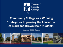 Community College as a Winning Strategy for Improving the