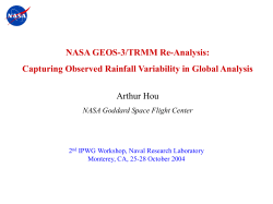 Capturing Observed Rainfall Variability in Global Analysis - CNR-ISAC