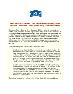 Press Release: Economic Crisis Results in Significantly Lower