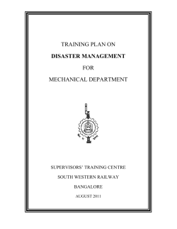 TRAINING OF TRAINERS FOR DISASTER MANAGEMENT