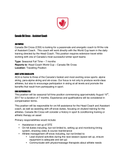 Canada Ski Cross &ndash; Assistant Coach