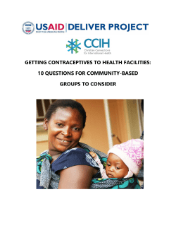 Getting Contraceptives to Health Facilities: 10 Questions for