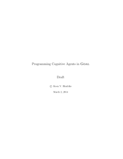 Programming Cognitive Agents in Goal Draft