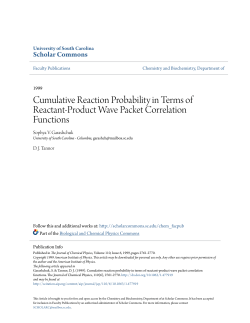 Cumulative Reaction Probability in Terms of Reactant