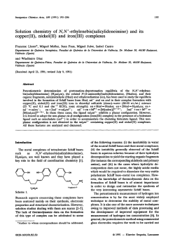 Solution chemistry of N, N`-ethylenebis(salicylideneimine) and its