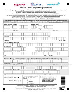 Annual Credit Report Request Form